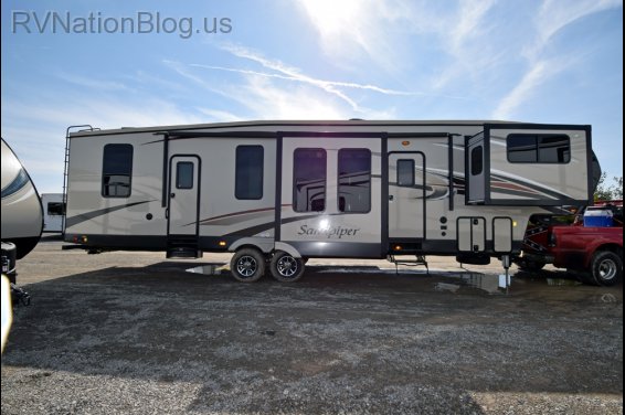 Click here to see the New 2016 Sandpiper 377FLIK Fifth Wheel by Forest River at RVNation.us