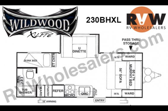 Click here to see the New 2016 Wildwood XLite 230BHXL Travel Trailer by Forest River at RVNation.us