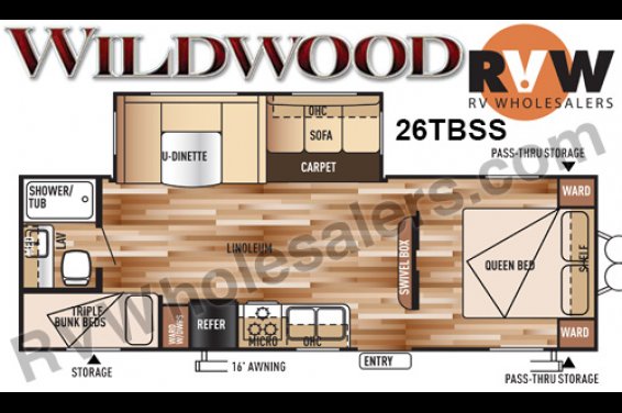 Click here to see the New 2016 Wildwood 26TBSS Travel Trailer by Forest River at RVNation.us