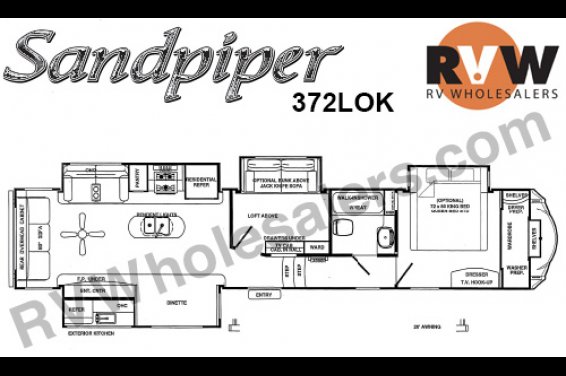 Click here to see the New 2016 Sandpiper 372LOK Fifth Wheel by Forest River at RVNation.us