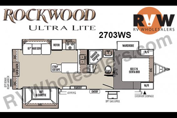 Click here to see the New 2016 Rockwood Ultra Lite 2703WS Travel Trailer by Forest River at RVNation.us