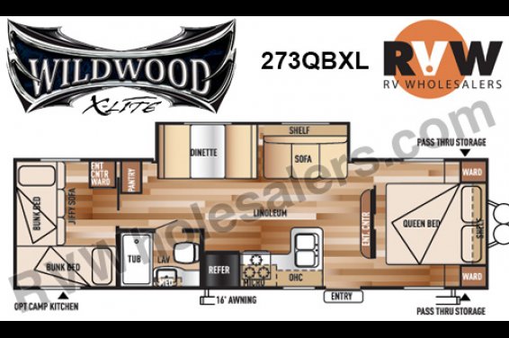 Click here to see the New 2017 Wildwood XLite 273QBXL Travel Trailer by Forest River at RVNation.us