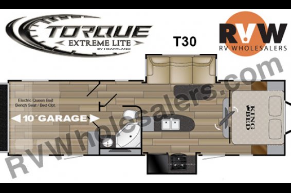Click here to see the New 2017 Torque XLT T30 Toy Hauler Travel Trailer by Heartland RV at RVNation.us