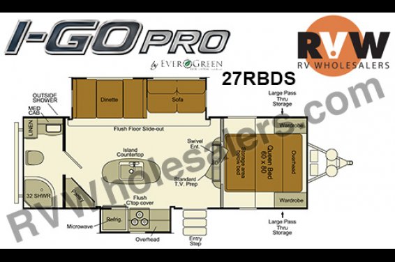 Click here to see the New 2016 I-GO Pro 27RBDS Travel Trailer by EverGreen RV at RVNation.us