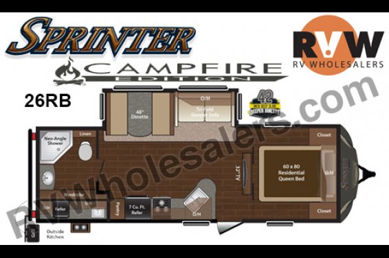 Click here to see the New 2017 Sprinter Campfire 26RB Travel Trailer by Keystone RV at RVNation.us