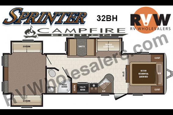 Click here to see the New 2017 Sprinter Campfire 32BH Travel Trailer by Keystone RV at RVNation.us
