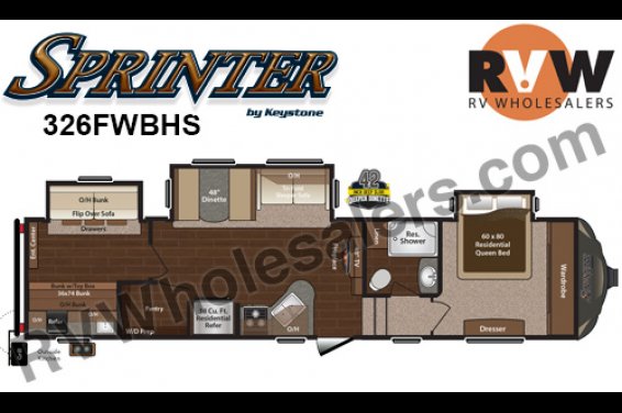 Click here to see the New 2017 Sprinter 326FWBHS Fifth Wheel by Keystone RV at RVNation.us