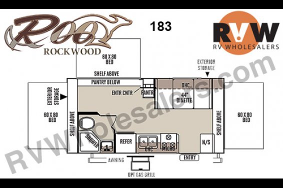 Click here to see the New 2017 Rockwood Roo 183 Hybrid Camper by Forest River at RVNation.us