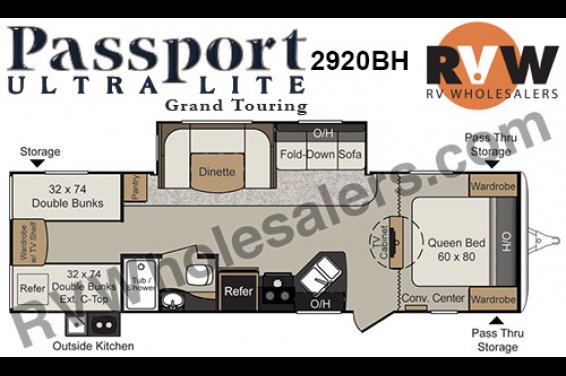 Click here to see the New 2017 Passport GT 2920BH Travel Trailer by Keystone RV at RVNation.us