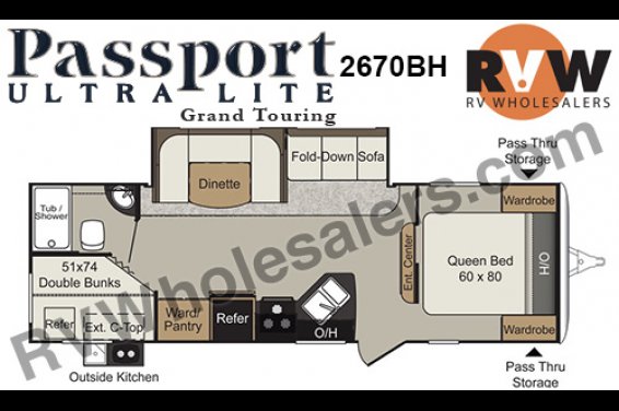 Click here to see the New 2017 Passport GT 2670BH Travel Trailer by Keystone RV at RVNation.us