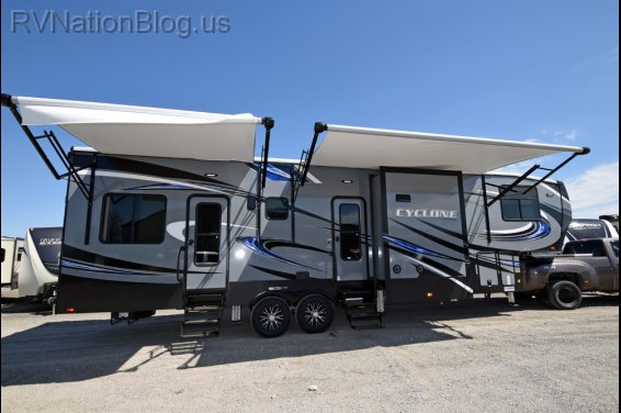 Click here to see the New 2017 Cyclone 3611 Toy Hauler Fifth Wheel by Heartland RV at RVNation.us