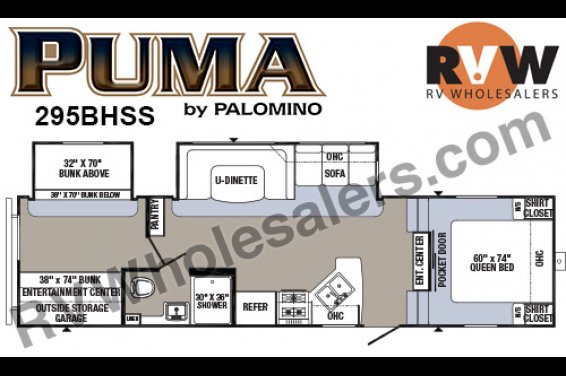 Click here to see the New 2017 Puma 295BHSS Fifth Wheel by Palomino at RVNation.us