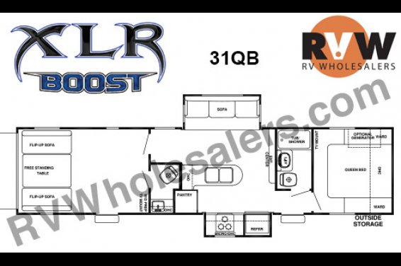 Click here to see the New 2017 XLR Boost 31QB Toy Hauler Travel Trailer by Forest River at RVNation.us