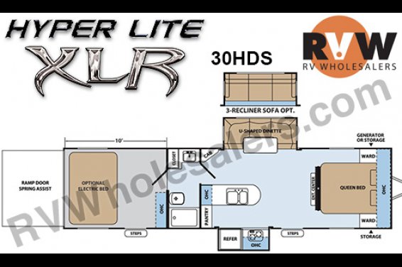Click here to see the New 2017 XLR Hyper Lite 30HDS Toy Hauler Travel Trailer by Forest River at RVNation.us