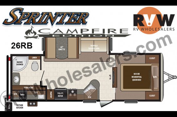 Click here to see the New 2017 Sprinter Campfire 26RB Travel Trailer by Keystone RV at RVNation.us