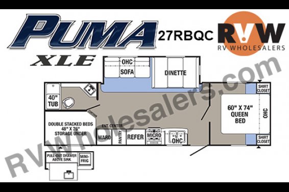 Click here to see the New 2017 Puma XLE 27RBQC Travel Trailer by Palomino at RVNation.us