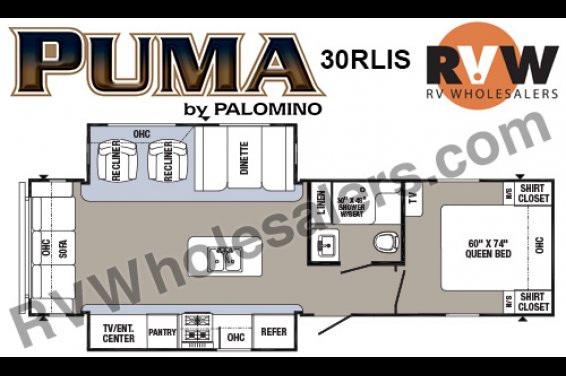 Click here to see the New 2017 Puma 30RLIS Travel Trailer by Palomino at RVNation.us