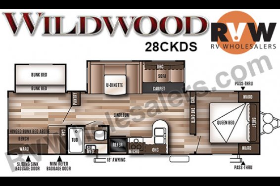 Click here to see the New 2017 Wildwood 28CKDS Travel Trailer by Forest River at RVNation.us