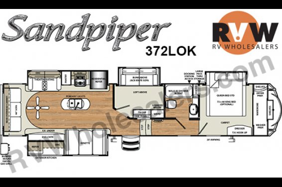 Click here to see the New 2017 Sandpiper 372LOK Fifth Wheel by Forest River at RVNation.us